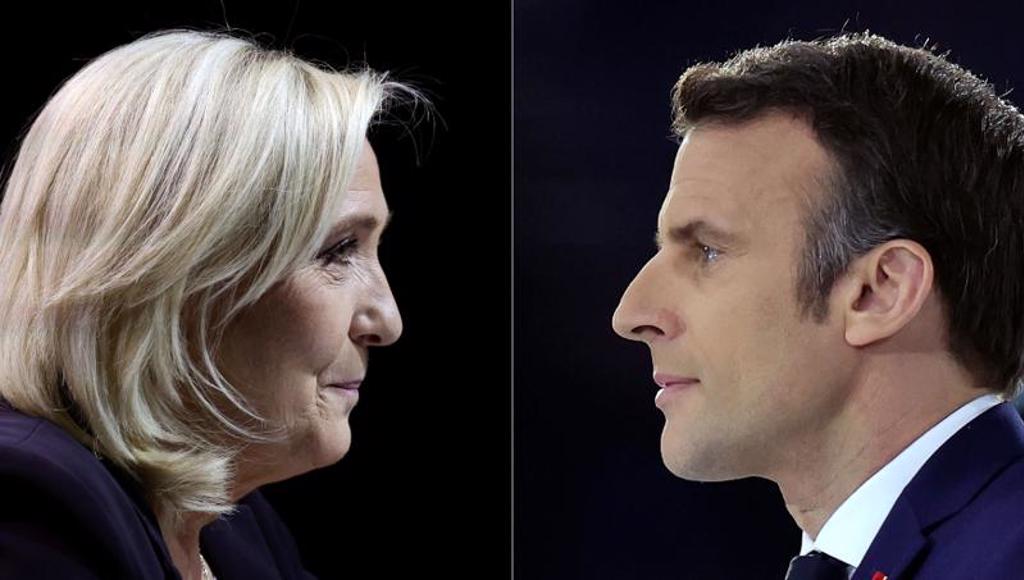 法国现任总统马克宏（Emmanuel Macron）（右）获得28.6%得票率，极右派国民联盟（RN）雷朋（Marine Le Pen）（左）则获得24.4%的票数。（路透社）(photo:ChinaTimes)