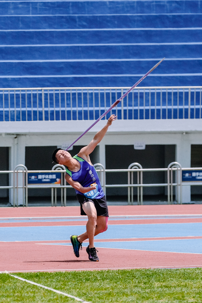 2022台中全国身障运田径肢障男子组标枪800g参赛选手台中市林佳延。（台中市政府提供）
