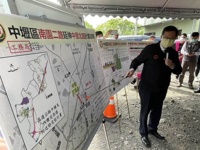 桃園市府配合國道1號增設中壢中豐交流道建設，預計將中壢區南園二路打通至中豐北路。（呂筱蟬攝）