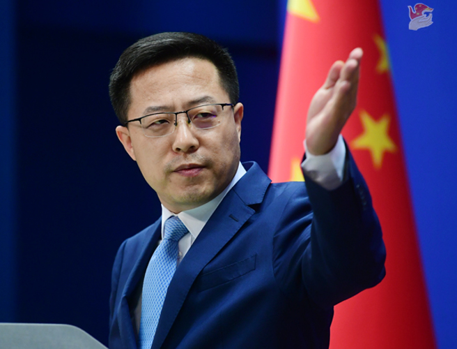 外媒追问中国对塞尔维亚军售是否担心损害该地区脆弱的和平，大陆外交部发言人赵立坚以美国对台军售为譬喻反击。（图／大陆外交部）