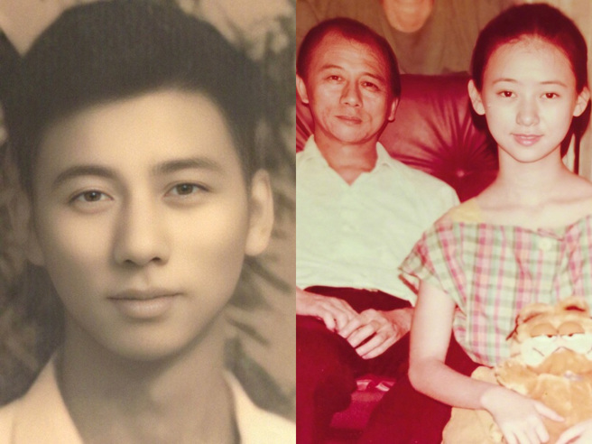 翁虹和爸爸早年的照片。（图／微博@翁虹）