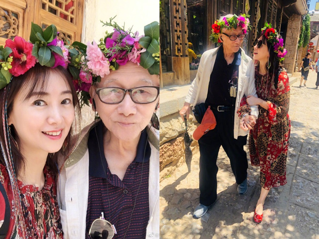 翁虹和爸爸感情要好。（图／微博@翁虹）