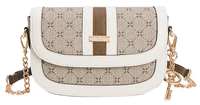 PLAYBOY Cocoa latte可可拿鐵系列馬鞍翻蓋斜背包，3280元。（PLAYBOY提供）