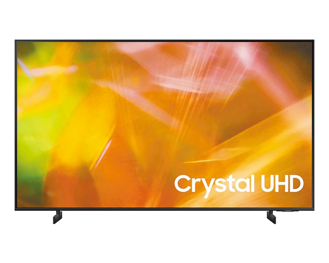 三星Crystal 4K UHD系列電視，以超纖薄設計配上純晶透顯色技術，4K晶彩影像處理器可有效提升細部成像，有43吋至85吋的選擇，定價1萬9900元起。（三星提供）