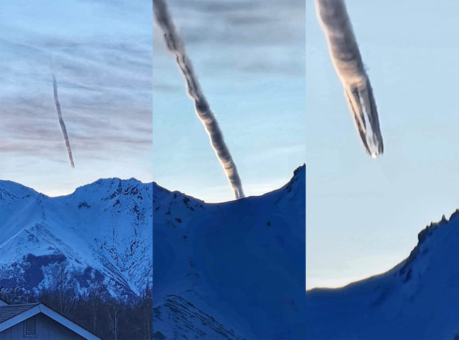 阿拉斯加民眾日前拍摄到神秘怪云。（图片翻摄自FB/Elisabeth Griesmer Ahlvin）