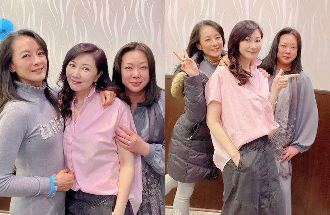 林颖嫺（左图左）最近到拉斯维加斯替杨宝玲（粉红衣者）庆生。（图／翻摄自林颖嫺脸书）