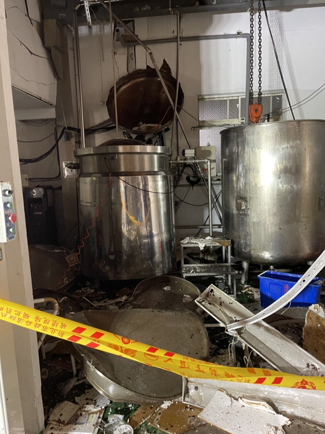 樹林一間食品工廠煮珍珠的鍋爐發生爆炸，1員工不幸被炸死。（民眾提供）
