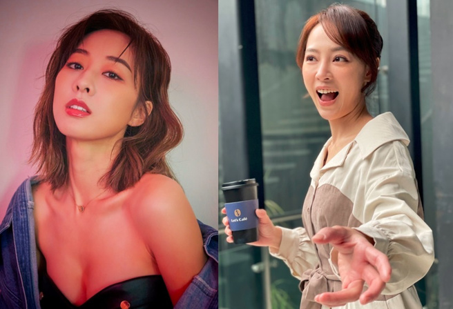 夏语心(左)本土剧演小三遭到正宫林筳谕(右)压头搞得满脸奶油。（图／取自两人脸书）