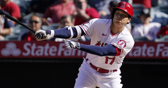 大谷翔平目前打擊率僅.160(美聯社)