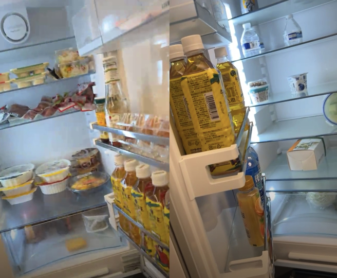 廖老大自嘲家中不开伙，冰箱都拿来冰饮料与便利商店的微波食品。（翻摄影自廖老大脸书）