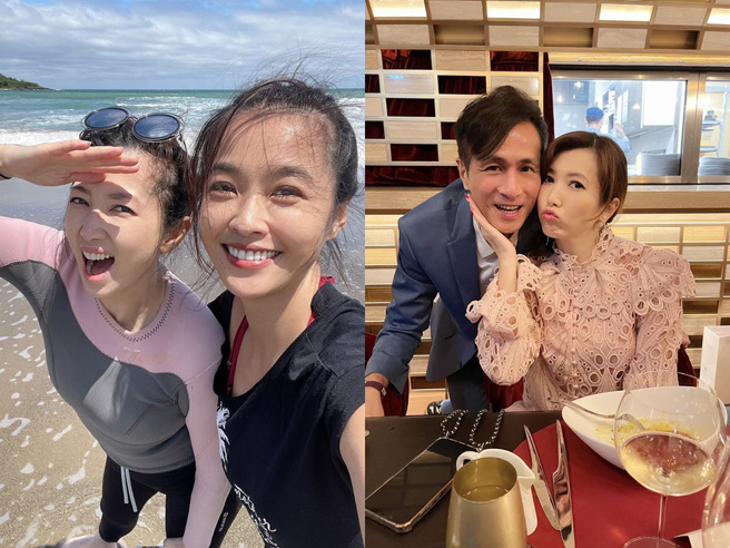 廖家仪嫁给香港富商陈世杰，最近回来台湾，重逢好姐妹小娴感到开心。（图／FB@廖家仪）