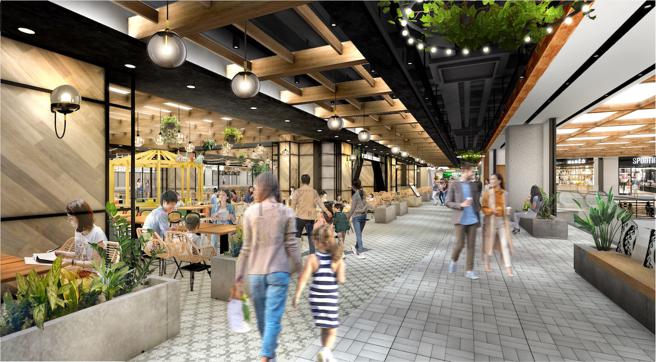 丰生活购物中心美食广场示意图。（丰邑机构提供）