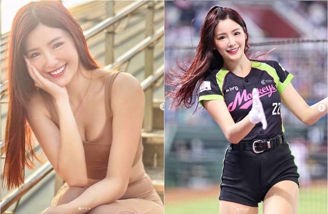 李恩菲是职棒乐天桃猿啦啦队的「乐天女孩」。（图／取材自李恩菲x菲菲Instagram）
