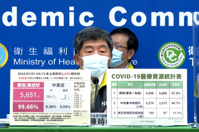 輕重症分流即日起啟動，陳時中表示，民眾有問題可打電話求助。（指揮中心提供）