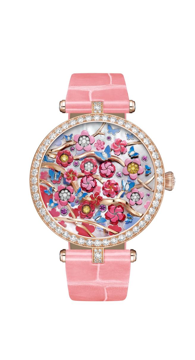 梵克雅寶Lady Arpels Heures Florales Cerisier珠寶表。（Van Cleef & Arpels提供）