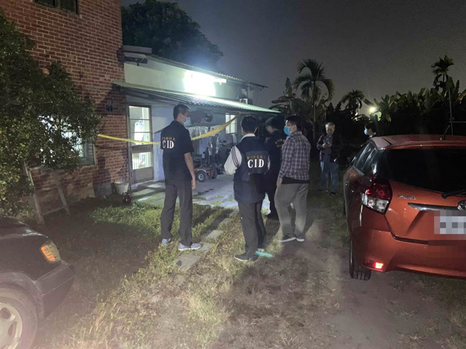 二水乡发生命案，田中分局到现场调查。（田中警分局提供／吴敏菁彰化传真）