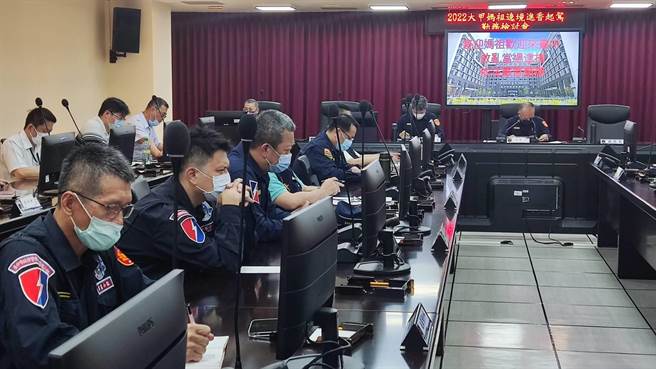 大甲妈祖回銮防滋事， 台中市警局局长蔡苍柏在专案会议下重话：「敢乱，当场逮捕严办」。（台中市警局提供／陈淑芬台中传真）