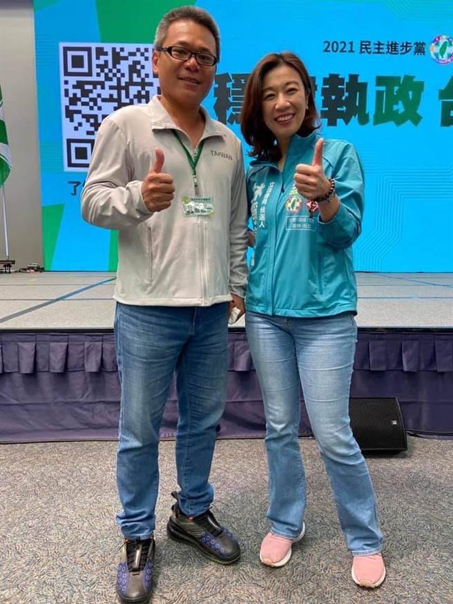 嚴献宗為林靜儀參選立委補選加油。（嚴献宗提供）