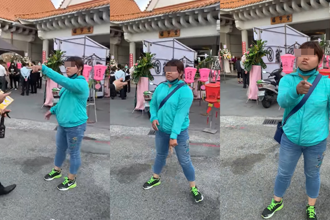 有名大妈在高雄殡仪馆向家属要钱「发死人财」，被正妹抓包竟回呛「我正在赚钱啊」。（翻摄自脸书爆料公社）