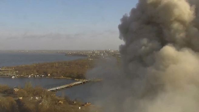 俄用巡弋飞弹 (Cruise missile)袭击基辅周围一座军事目标。(资料照/路透社)