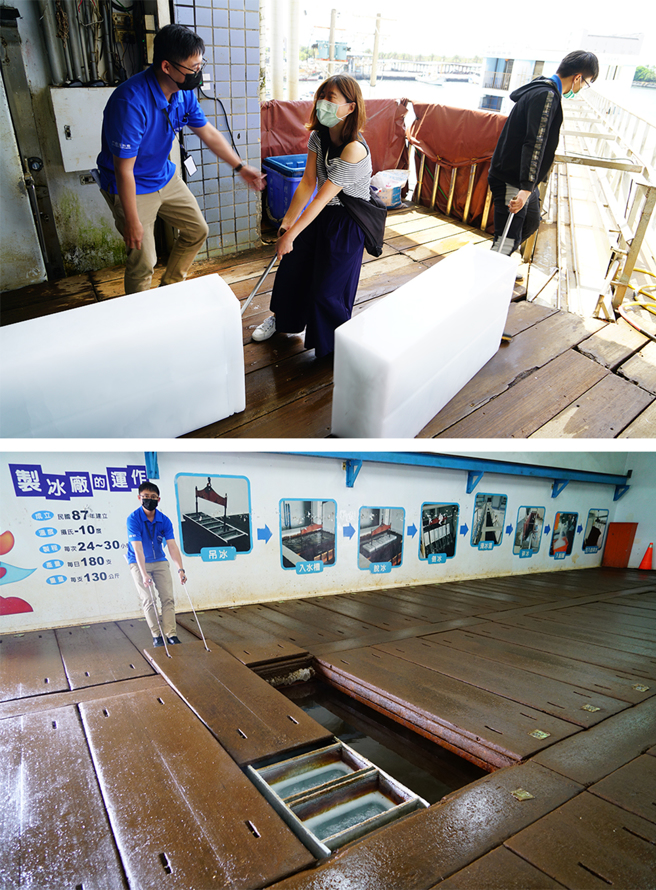 动手拉拉看，需要多大的力气才能拖动冰砖。(摄影/Cindy Lee)