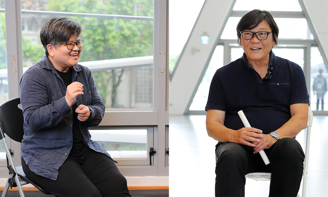 音乐剧的两位灵魂人物-导演刘建帼(左)及指挥郭哲诚(右)。(摄影/Carter)