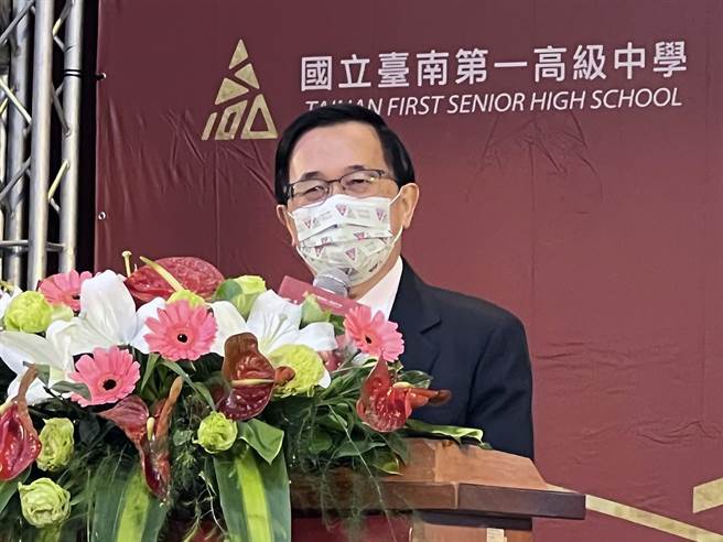 前总统陈水扁在台南一中百周年校庆上致词。（洪荣志摄）