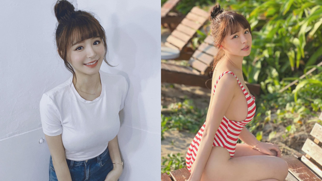 元元昨日在脸书上PO出过去的写真辣照，令网友喷鼻血。（图／FB@元元）