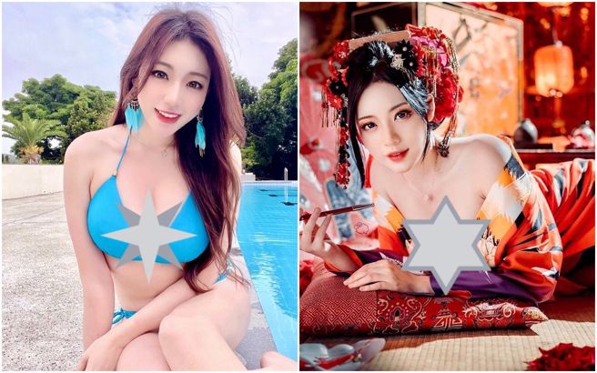 谢立琪扮花魁致敬经典日漫《恶女花魁》。(图／谢立琪 IG)