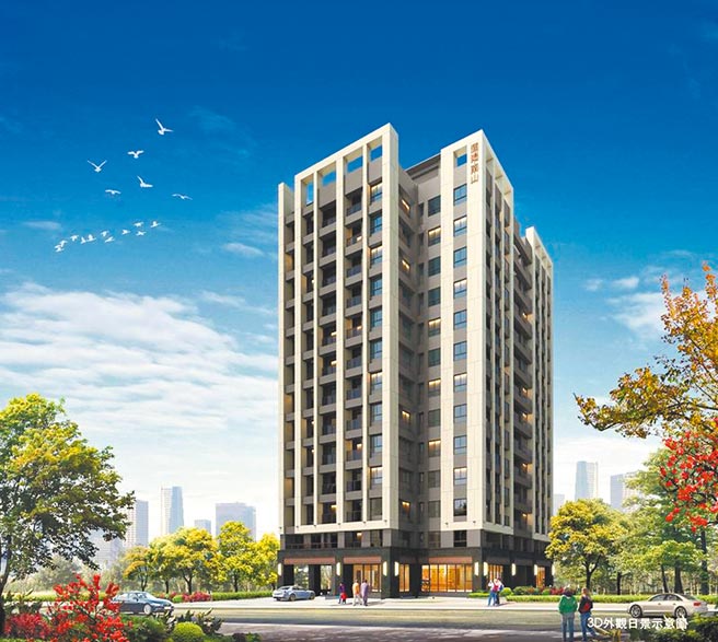 「蒲阳南山」3D外观示意图。规画地上13层，地下3层，住家115户，目前主力为约37坪3房。（业者提供）