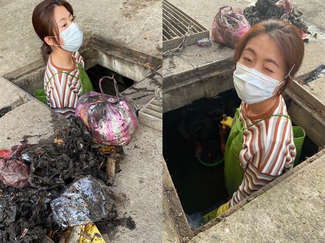 杨小黎清水沟被沼气熏到眼睛张不开。（客家电视台提供）