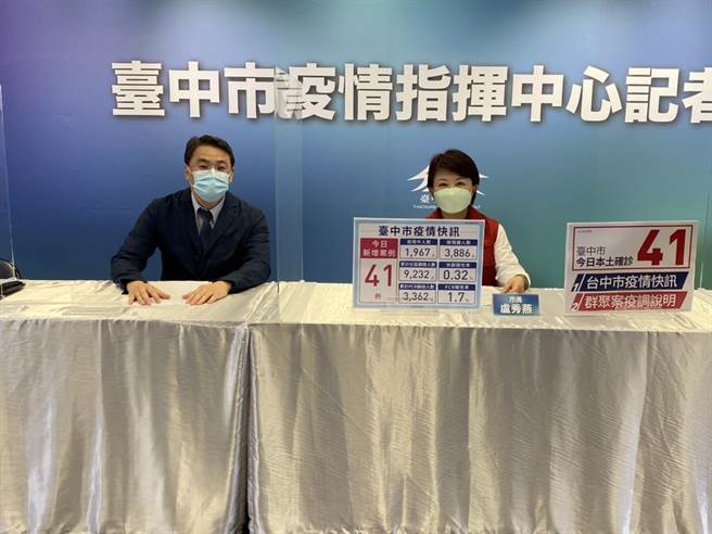 盧秀燕在會中也宣布中市申請試辦居家照護，讓輕症者有更多選擇。（馮惠宜攝）