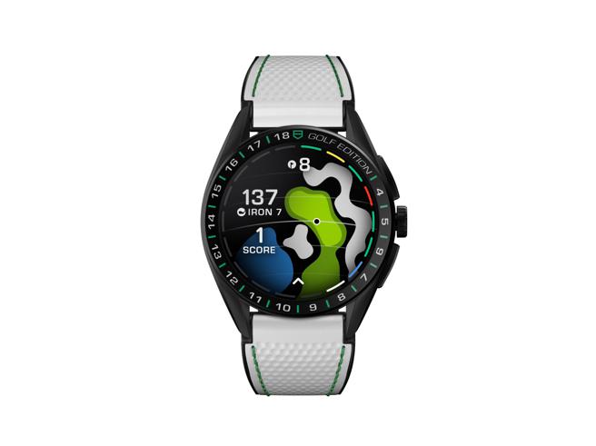 泰格豪雅Connected Calibre E4 智能表高尔夫球特别版，8万7500元。（TAG Heuer提供）
