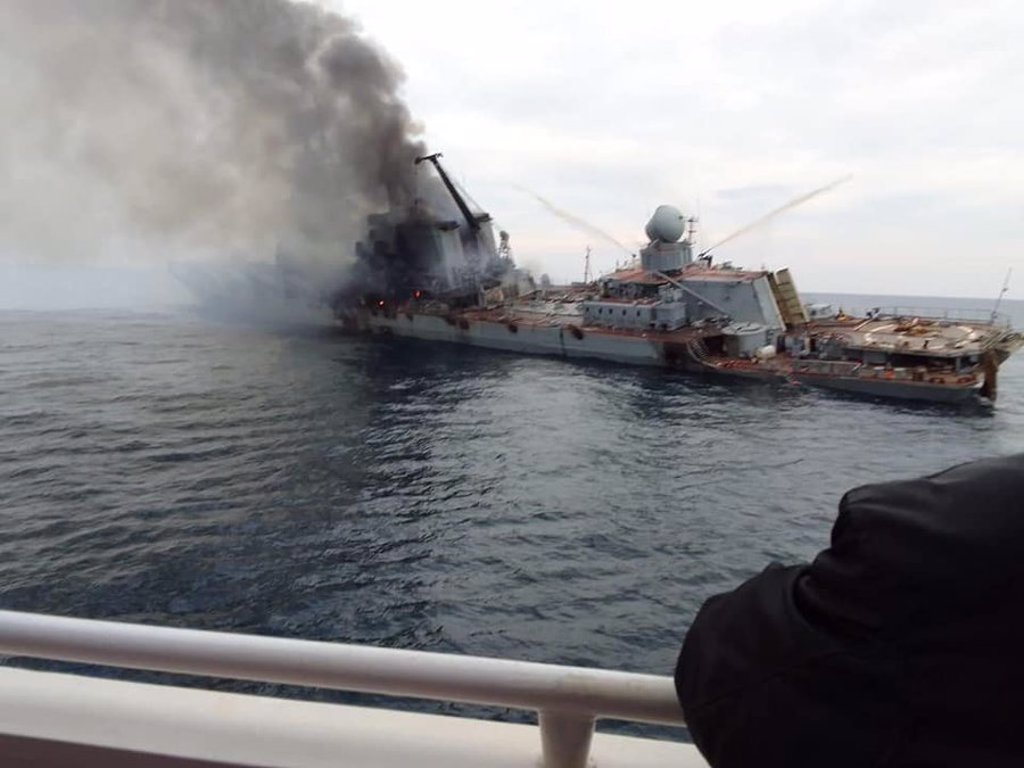 莫斯科号被击沉。图/uaweapons(photo:ChinaTimes)