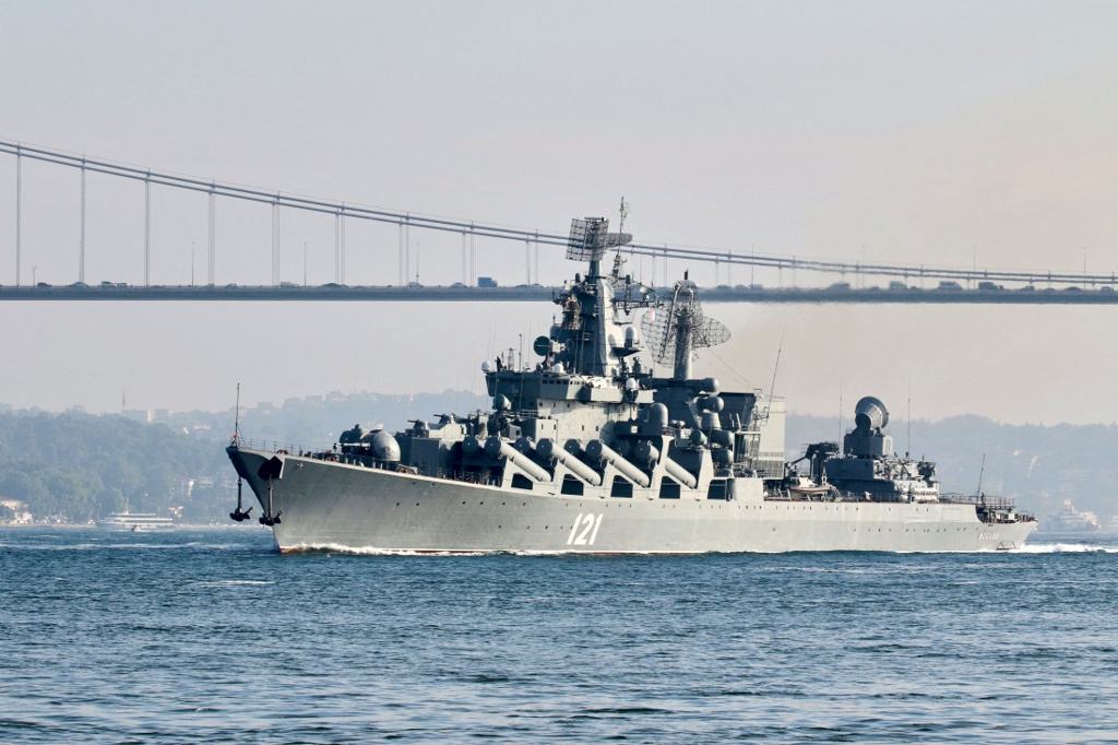 俄罗斯黑海舰队旗舰「莫斯科号」（Moskva）爆炸后沉入海中，让俄罗斯名主持人索洛福尤夫（Vladimir Solovyov）气得质问怎么会让「莫斯科号」沉没？（资料照／路透社）(photo:ChinaTimes)