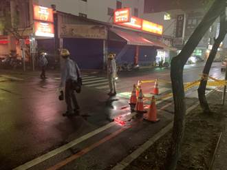 斗六後火車站路面冒白煙溫度60度 縣府漏夜開挖找元凶
