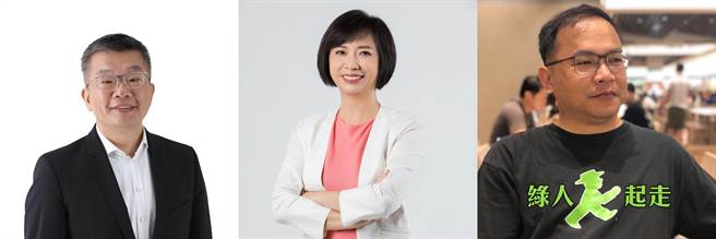 民進黨台中市長提名人選未定，檯面上有3人，王義川（右起）表態，何欣純、蔡其昌呼聲都很高。（摘自臉書／謝瓊雲台中傳真）