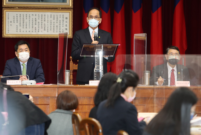 立法院长游锡堃（见图）19日举行出席「中华民国各界庆祝111年国庆筹备委员会」成立大会。（刘宗龙摄）