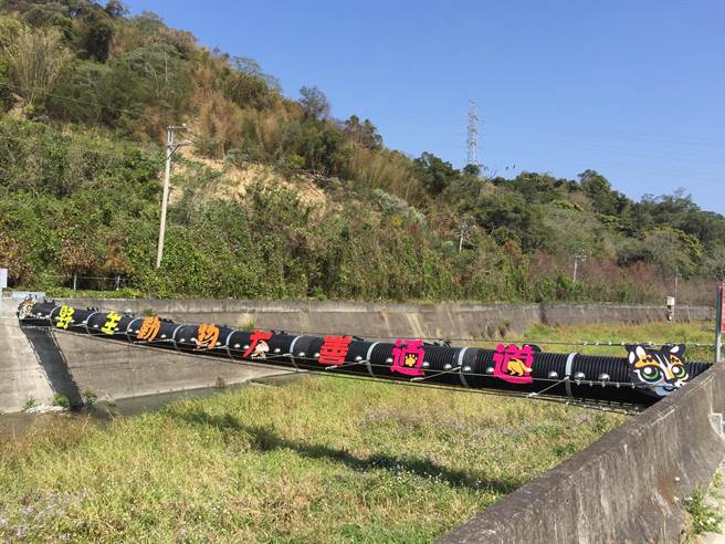 苗栗縣府在卓蘭鎮老庄溪建置全國首創野生動物友善通道跨越橋。（苗栗縣政府提供／李京昇苗栗傳真）