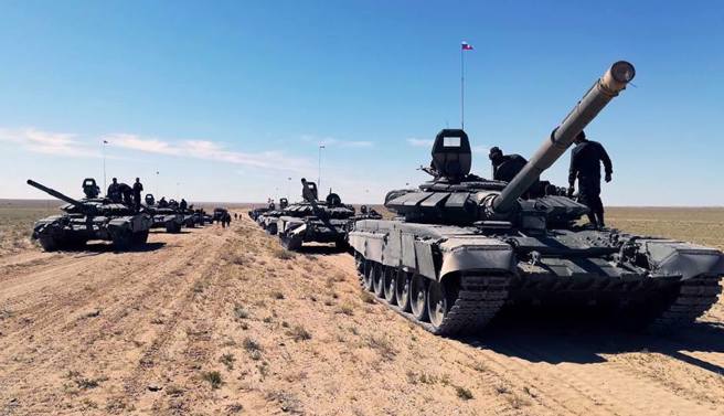 俄羅斯坦克部隊。（示意圖／俄羅斯國防部臉書）