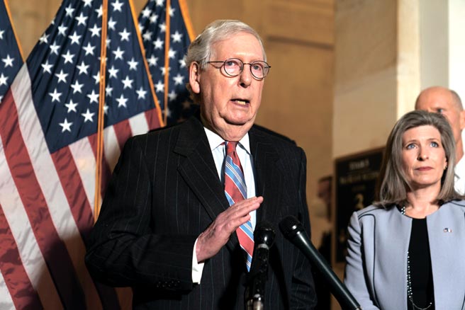 參院共和黨領袖麥康納。圖／美聯社