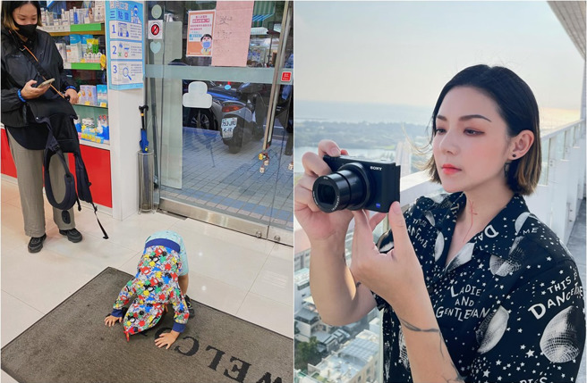 歐陽靖帶兒子新醬出門，孩子常突然躺地，路過的家長見狀，竟當她面要求自己孩子不要學新醬。(取材自歐陽靖・裏東京生存記臉書)