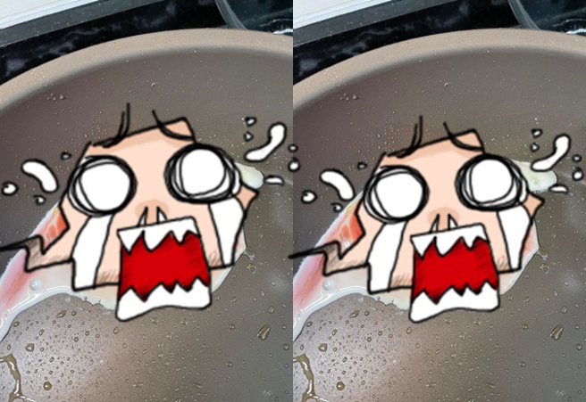 卖场买蛋回家煎，刚下锅惊见这一画面，网吓傻。（图／翻摄自爆怨公社）