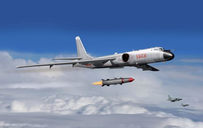 轰6发射空射弹道飞弹的概念图。(图/Ryan Dorling )
