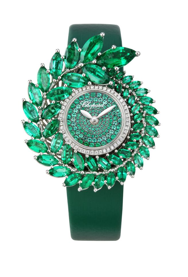 萧邦Green Carpet绿地毯系列祖母绿珠宝表，1167万元。（CHOPARD提供）
