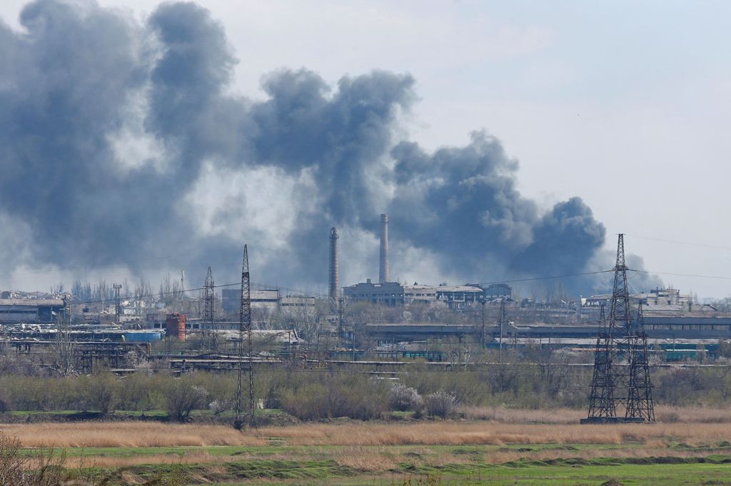 遭俄军袭击的亚速钢铁厂。(资料照/路透社)(photo:ChinaTimes)