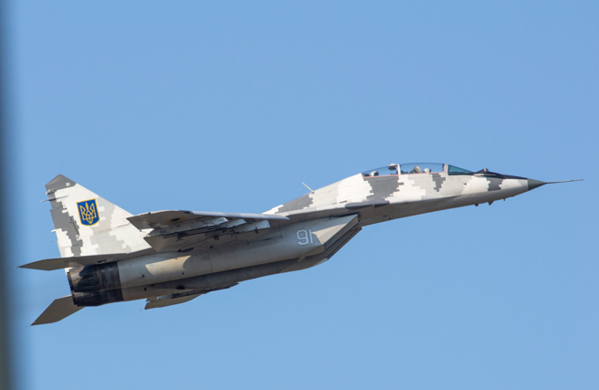 烏克蘭空軍的米格(MiG)-29UB戰機。（達志影像/Shutterstock）