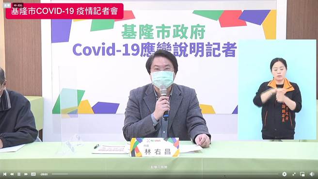 21日基隆市長林右昌公布，基隆新冠患者增加215例，確診居家醫療評估人數有76人。（翻攝自ＹＴ）