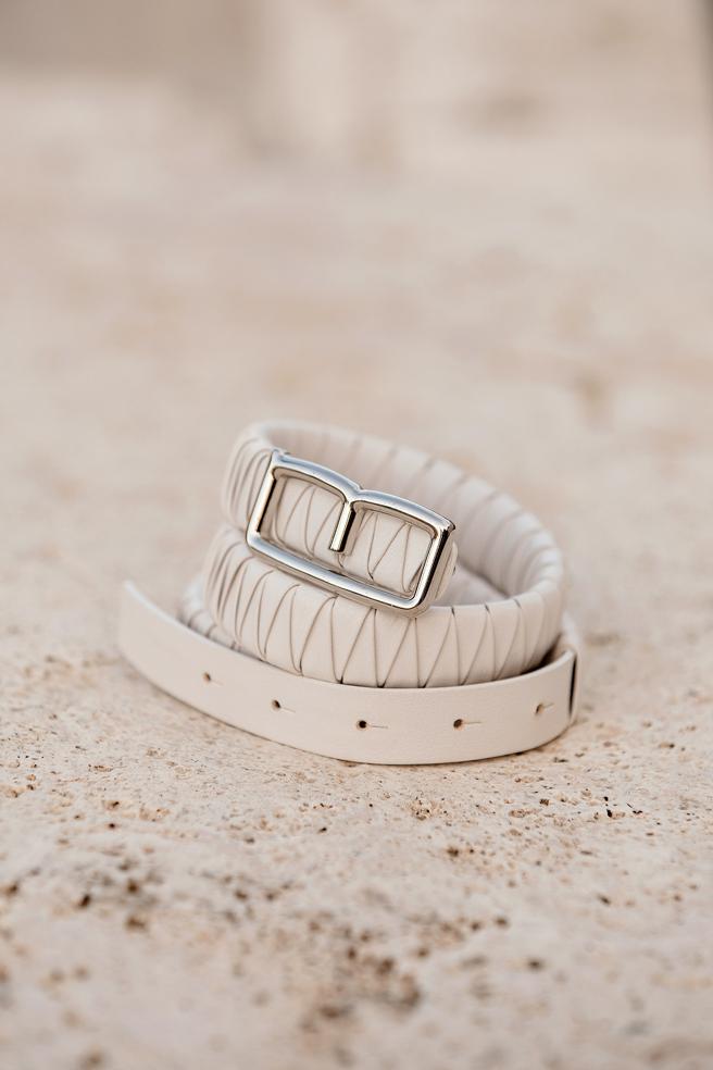 Malo皮革「M」LOGO腰帶，價格店洽。（Malo提供）