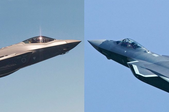 中国加强在周边海域部署歼-20战机(右)，以对抗美国及其盟友的F-35(左)，使得南海、东海与台海的美中对抗形势更加针锋相对。（图／檔案照片）